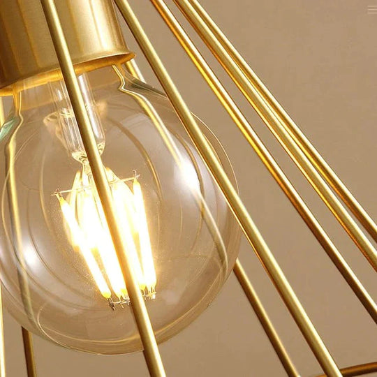 American All-Copper Balcony Ceiling Lamp – Surface-Mounted Fixture with Glass Shade