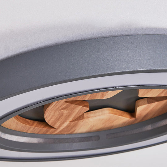 Kid's Acrylic Modern LED Ceiling Lamp – Slim Circle Design with Star Pattern – Ideal for Bedroom