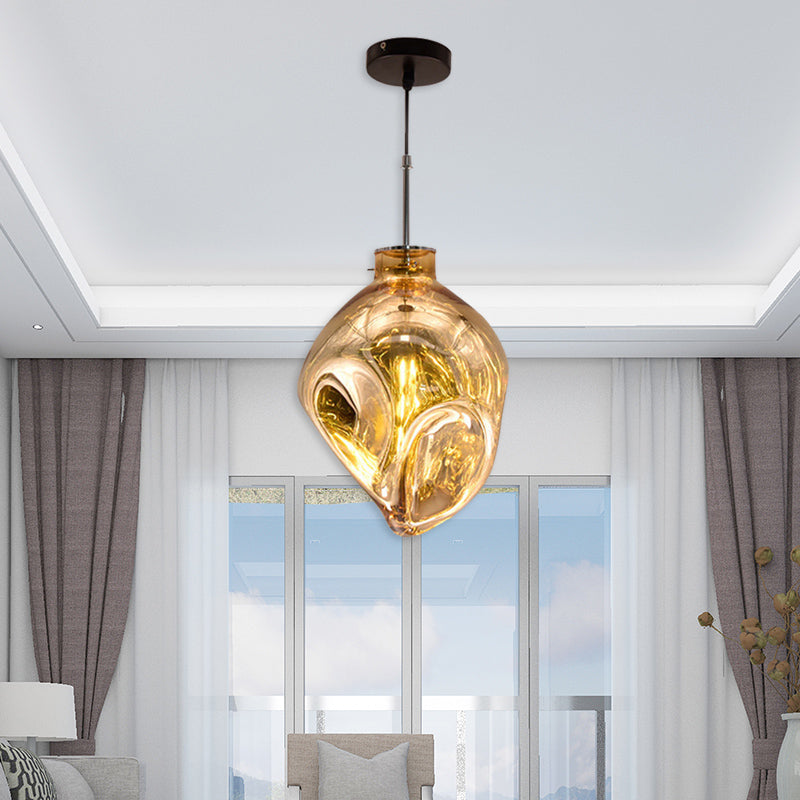 Contemporary Abstract Shade Hanging Light Pendant Lamp with Hammered Glass - Ideal for Hotels