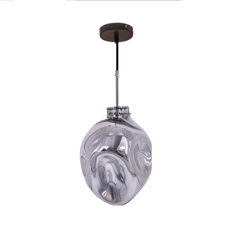 Contemporary Abstract Shade Hanging Light Pendant Lamp with Hammered Glass - Ideal for Hotels