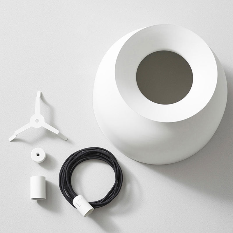 Modern Monochrome Metal Pendant Lamp with Hotel Restaurant Bowl Design