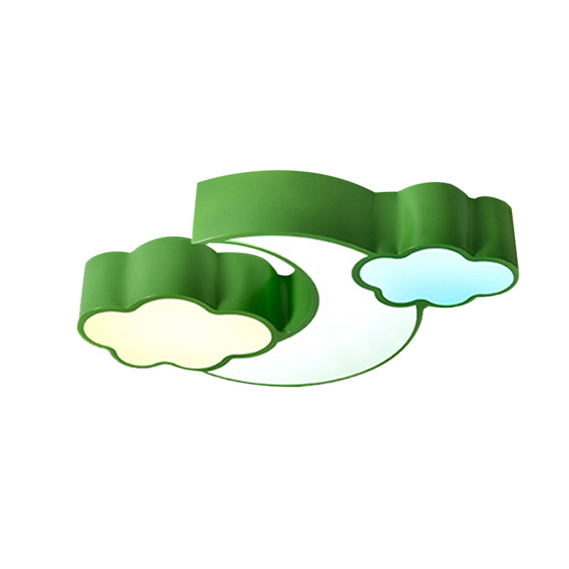 Modern Moon and Cloud Ceiling Light: Stylish Metal Acrylic Lamp for Kitchen