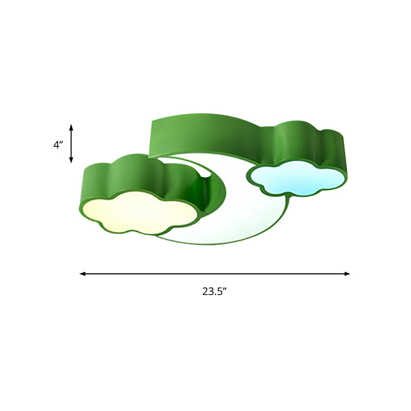 Modern Moon and Cloud Ceiling Light: Stylish Metal Acrylic Lamp for Kitchen