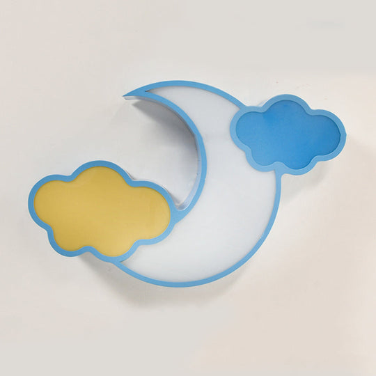 Modern Moon and Cloud Ceiling Light: Stylish Metal Acrylic Lamp for Kitchen