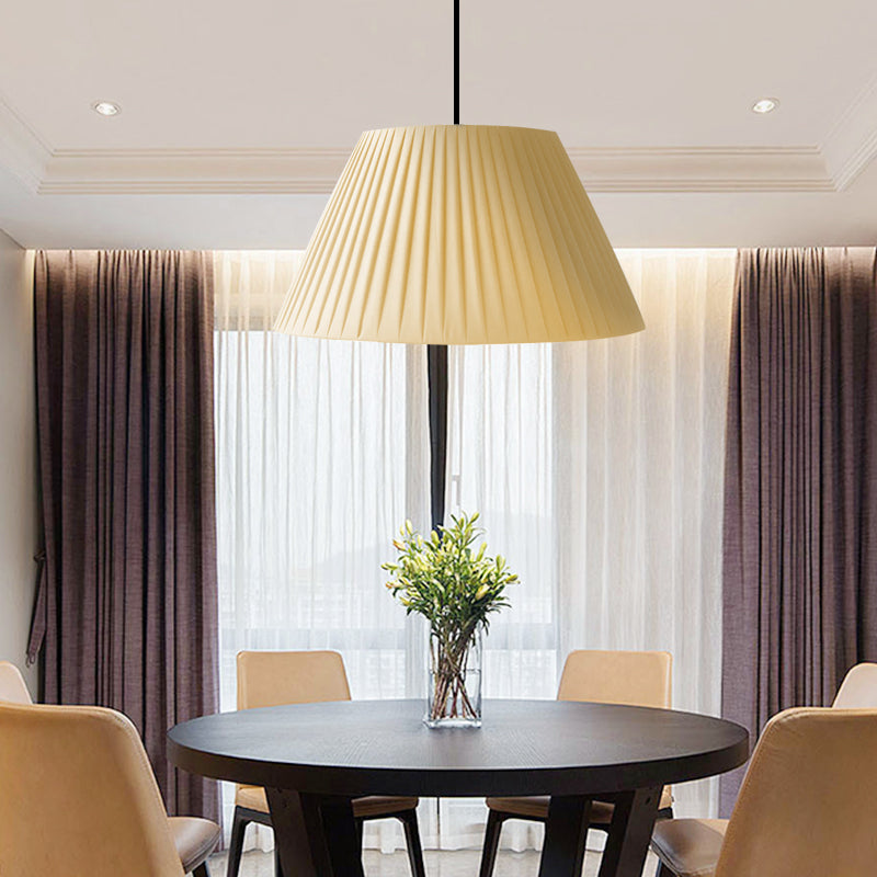 Nordic Tapered Shade Suspension Light With Fabric Bulb - Perfect For Restaurants