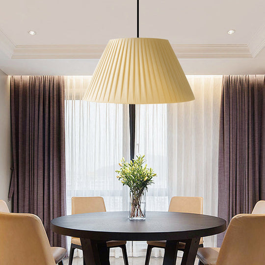 Nordic Tapered Shade Suspension Light With Fabric Bulb - Perfect For Restaurants