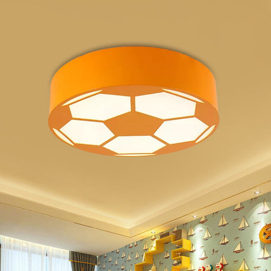 Colorful Football Flushmount Children's LED Ceiling Light with Acrylic Shade