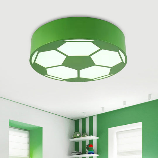 Colorful Football Flushmount Children's LED Ceiling Light with Acrylic Shade