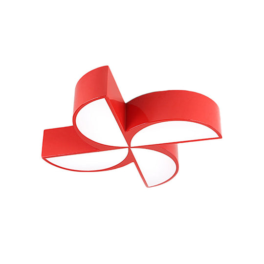 Colorful Windmill Baby Room Ceiling Lamp - Acrylic LED Kids Flush Light Fixture (Red/Yellow/Blue)