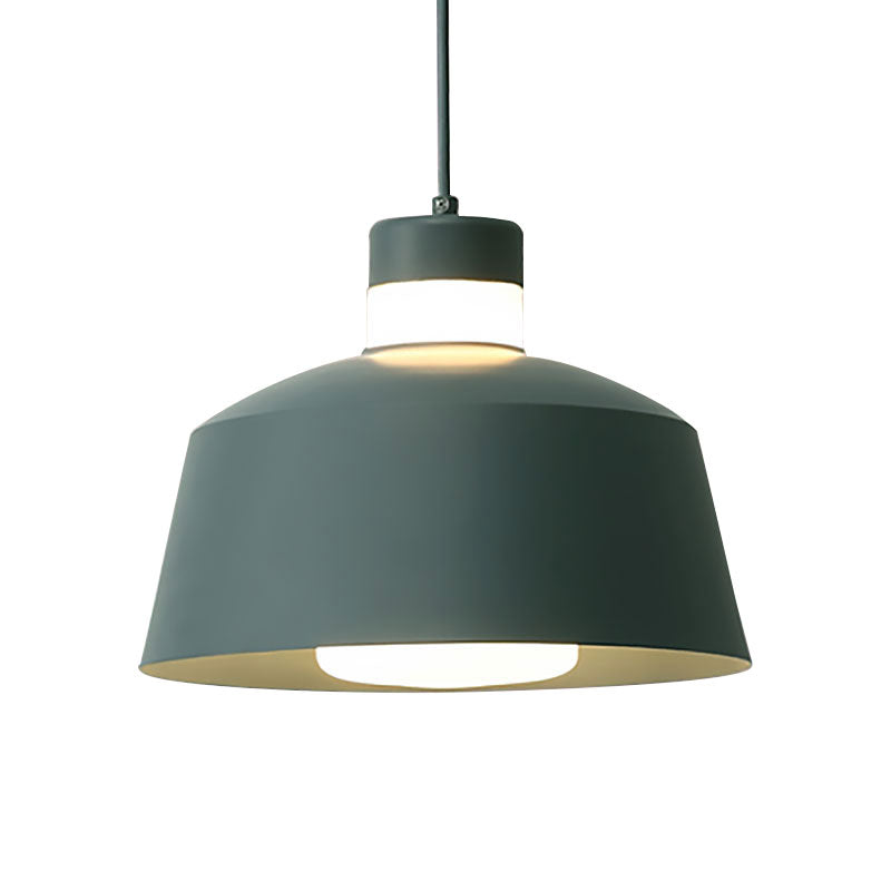 Modern Metal Tapered Pendant Light - 1-Light Pink/Grey/Yellow Hanging Ceiling Light for Living Room