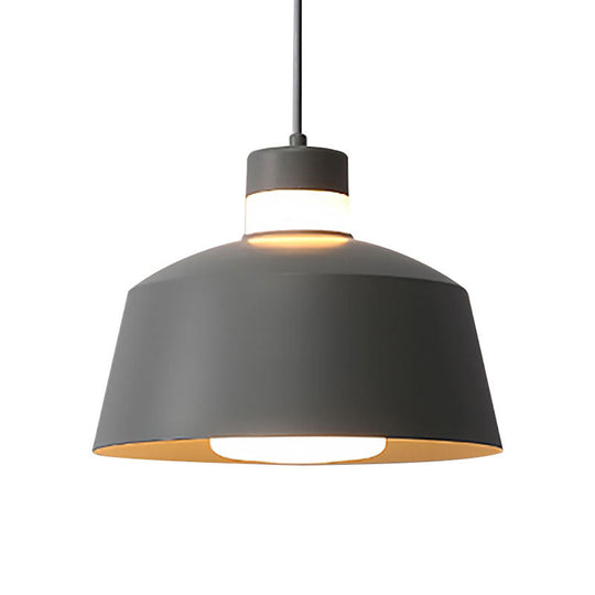 Modern Metal Tapered Pendant Light - 1-Light Pink/Grey/Yellow Hanging Ceiling Light for Living Room