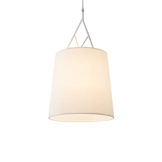 Modern Tapered Fabric Led Pendant Lamp For Living Room - Black/White