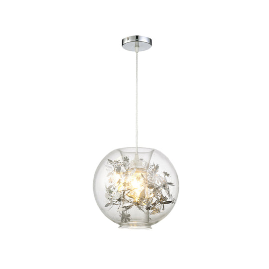Contemporary Living Room Pendant Light with Transparent Glass Shade