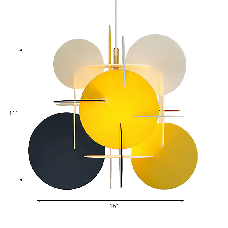 Nordic Acrylic Pendant Light with Colorful Disc Ceiling Fixture