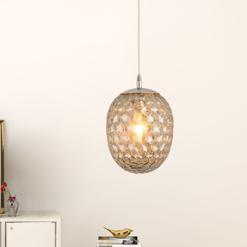 Modern Pineapple Pendant Light with Hammered Glass - Perfect for Dining Table - 1 Head