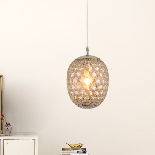 Modern Pineapple Pendant Light with Hammered Glass - Perfect for Dining Table - 1 Head