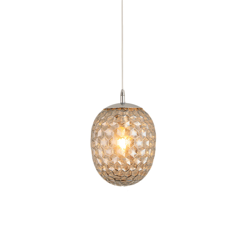 Modern Pineapple Pendant Light with Hammered Glass - Perfect for Dining Table - 1 Head