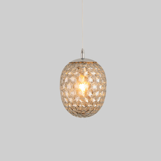Modern Pineapple Pendant Light with Hammered Glass - Perfect for Dining Table - 1 Head