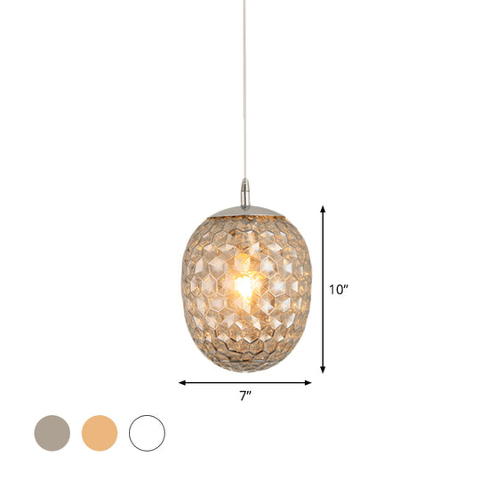 Modern Pineapple Pendant Light with Hammered Glass - Perfect for Dining Table - 1 Head