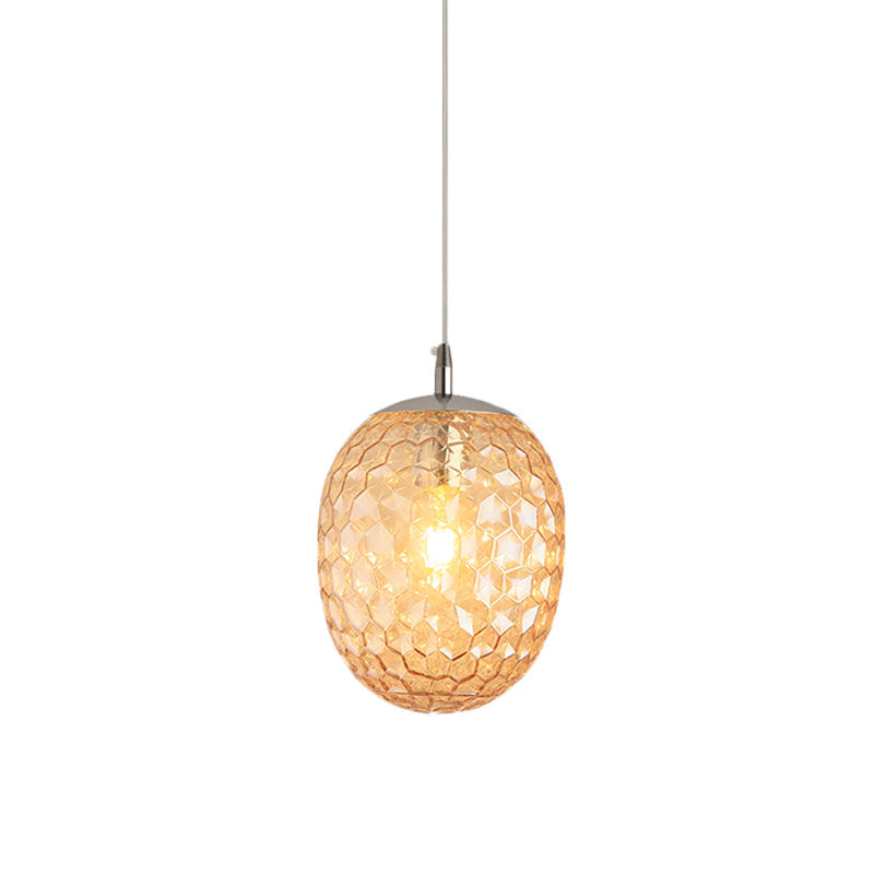 Modern Pineapple Pendant Light with Hammered Glass - Perfect for Dining Table - 1 Head