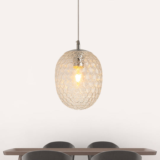 Modern Pineapple Pendant Light with Hammered Glass - Perfect for Dining Table - 1 Head