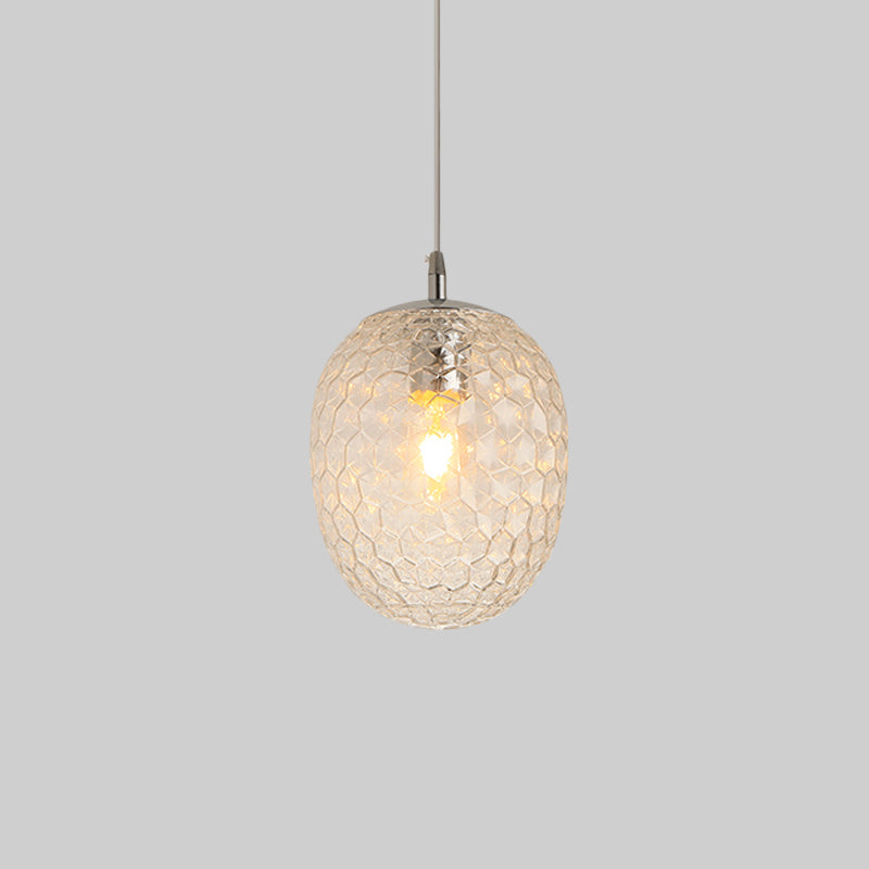 Modern Pineapple Pendant Light with Hammered Glass - Perfect for Dining Table - 1 Head