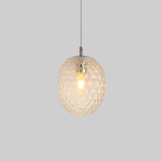 Modern Pineapple Pendant Light with Hammered Glass - Perfect for Dining Table - 1 Head