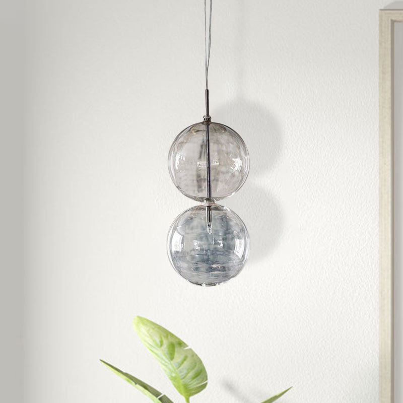 Clear Glass Gourd Pendant Light for Office and Hallway - Simple and Elegant