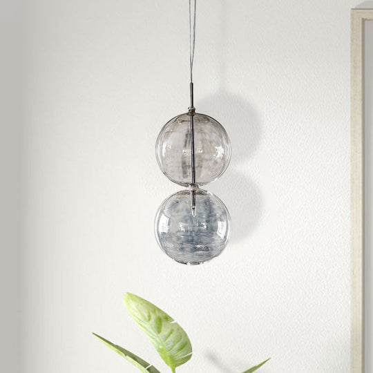 Clear Glass Gourd Pendant Light for Office and Hallway - Simple and Elegant