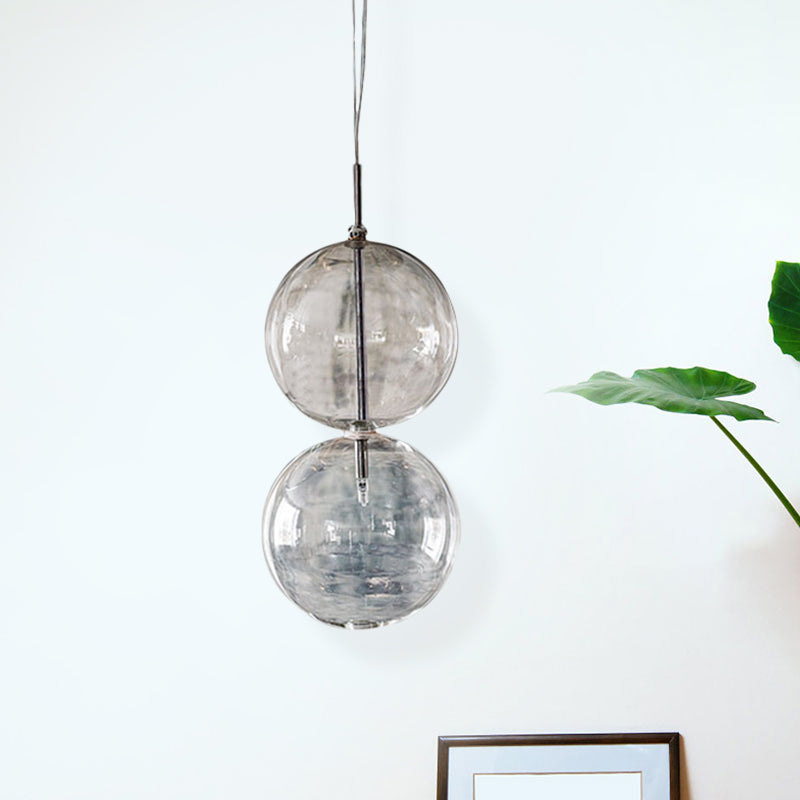 Clear Glass Gourd Pendant Light for Office and Hallway - Simple and Elegant