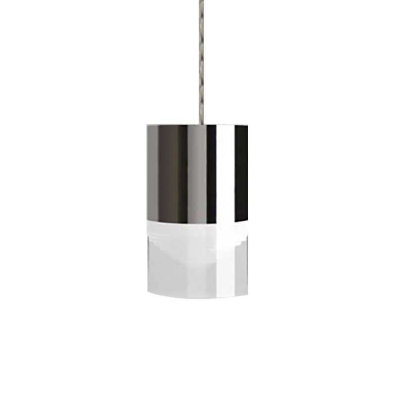 Chrome Glass Pendant Light for Bar with Modern Triple Cylinder Design