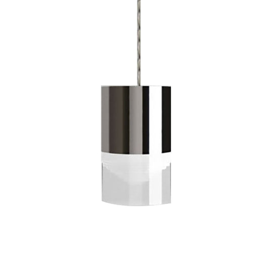 Chrome Glass Pendant Light for Bar with Modern Triple Cylinder Design