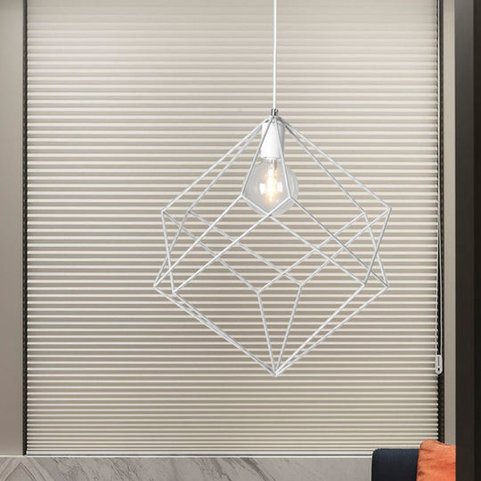 Macaron Iron Cube Pendant Light - Stylish Dining Table and Hallway Hanging Lamp