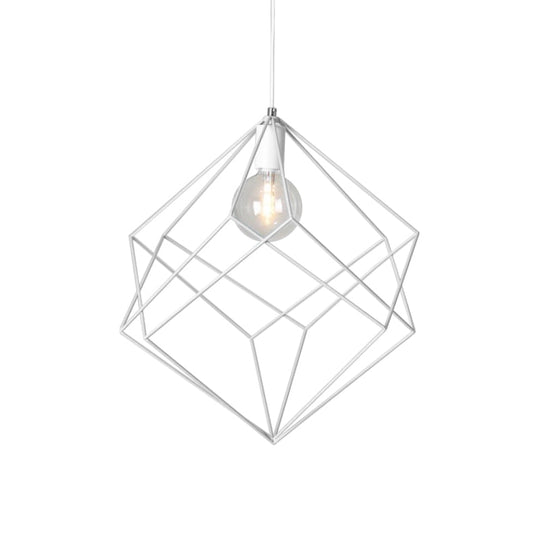Macaron Iron Cube Pendant Light - Stylish Dining Table and Hallway Hanging Lamp