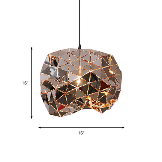 Irregular Polyhedron Pendant Light - Modern Metal Lamp For Dining Table