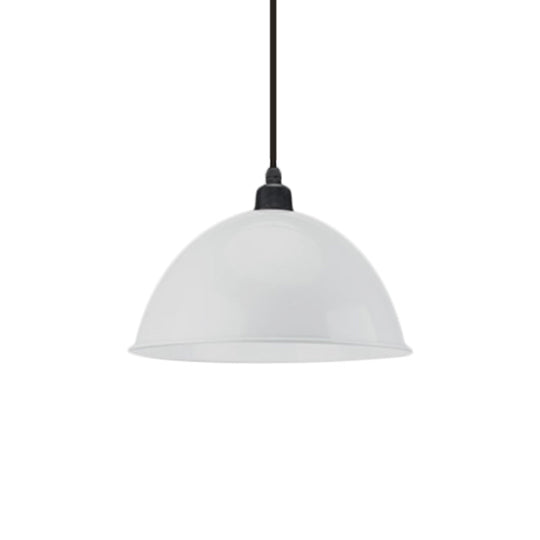 Industrial Style Metal Suspension Lamp With Dome Shade - Black/Gray 1 Bulb Pendant Light For Dining