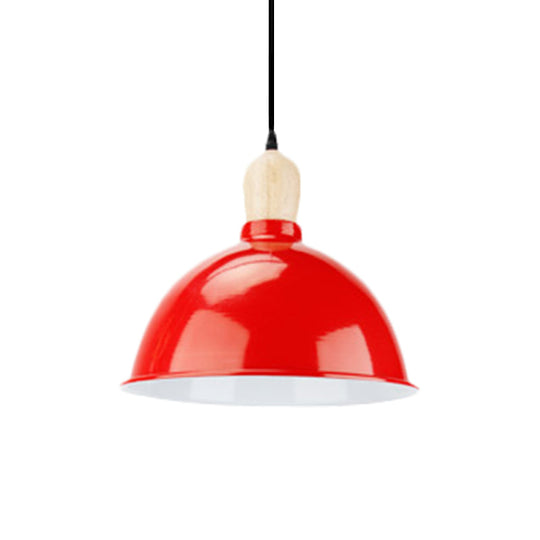 Retro Dome Shade Hanging Light - Metallic Pendant Fixture For Dining Table 1 Head Ceiling Lamp In