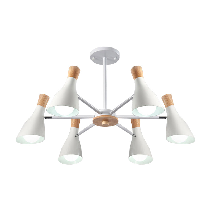 Nordic Style Metal Chandelier With 6 Lights For Girls Bedroom Or Cloth Shop