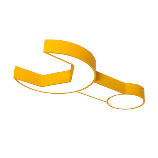 Wrench Shape Ceiling Mount Light: Charming Acrylic Fixture for Kindergarten Bedroom