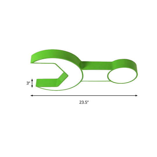 Wrench Shape Ceiling Mount Light: Charming Acrylic Fixture For Kindergarten Bedroom