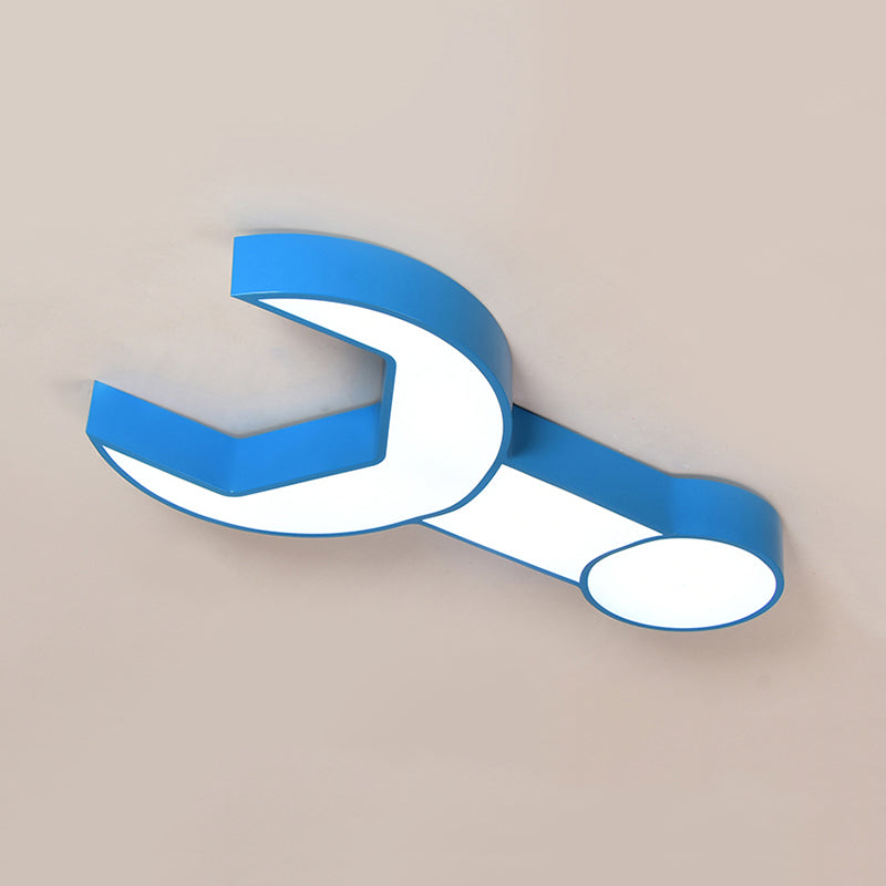 Wrench Shape Ceiling Mount Light: Charming Acrylic Fixture for Kindergarten Bedroom