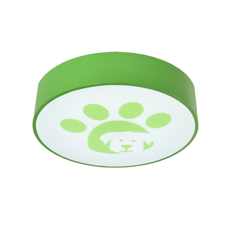 Dog Paw Acrylic Ceiling Lamp: Round Shade Ceiling Mount Light for Bathrooms