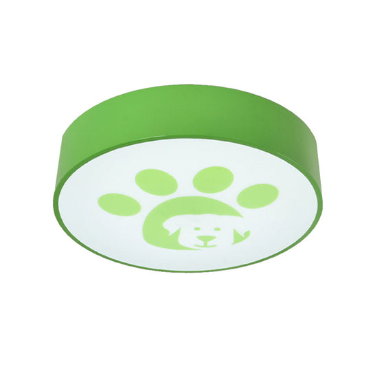 Dog Paw Acrylic Ceiling Lamp: Round Shade Ceiling Mount Light for Bathrooms