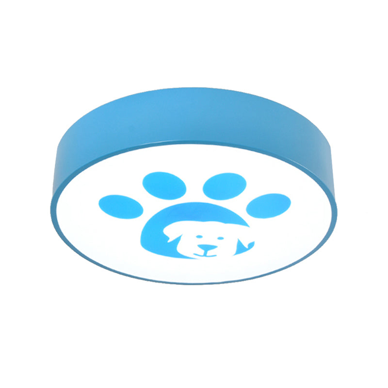 Dog Paw Acrylic Ceiling Lamp: Round Shade Ceiling Mount Light for Bathrooms