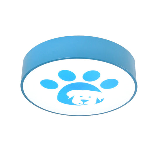 Dog Paw Acrylic Ceiling Lamp: Round Shade Ceiling Mount Light for Bathrooms