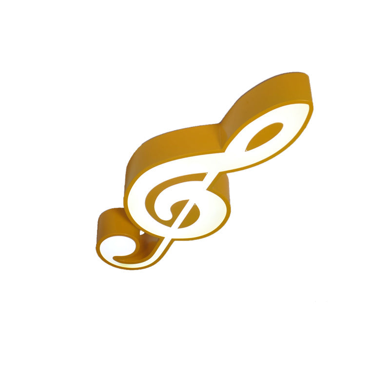 Modern Musical Note Flush Ceiling Light for Bedroom - Acrylic Ceiling Lamp