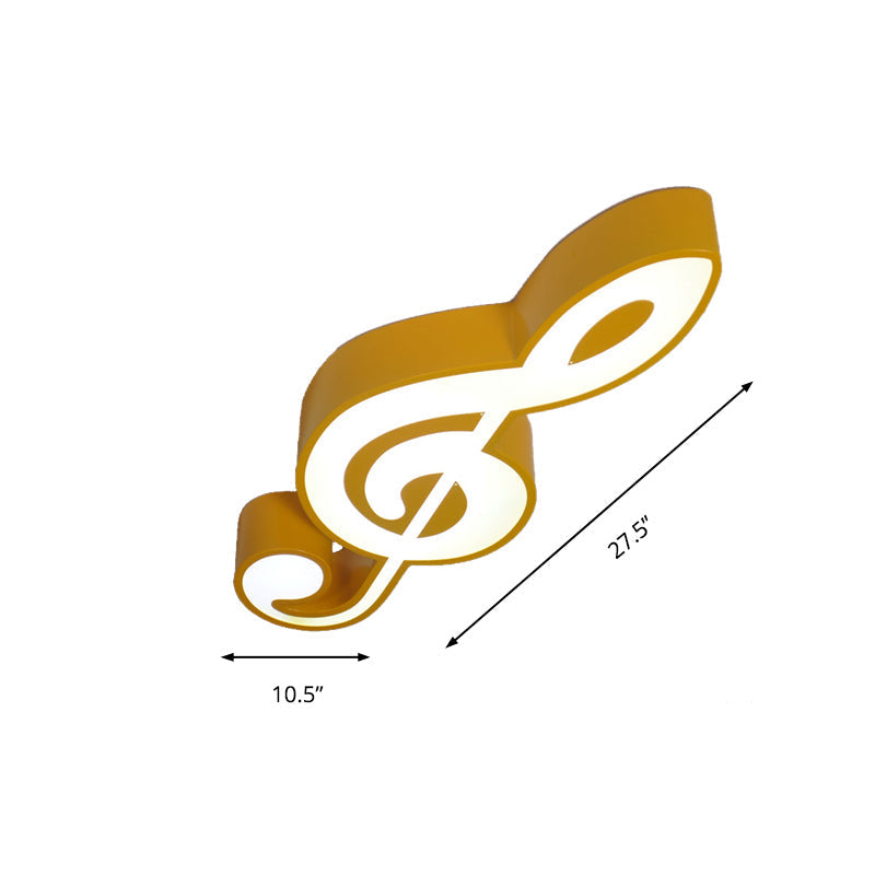 Modern Musical Note Flush Ceiling Light for Bedroom - Acrylic Ceiling Lamp