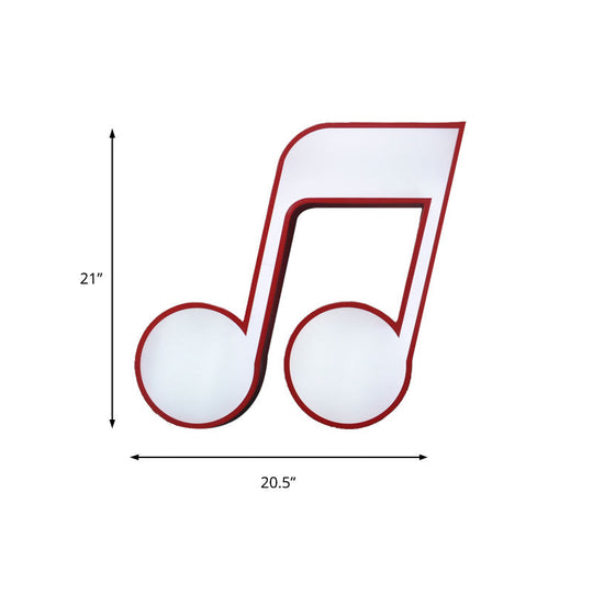 Modern Musical Note Flush Ceiling Light for Bedroom - Acrylic Ceiling Lamp