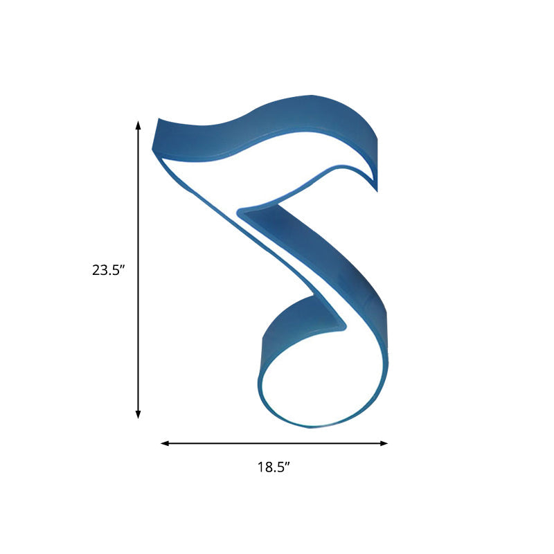 Modern Musical Note Flush Ceiling Light for Bedroom - Acrylic Ceiling Lamp