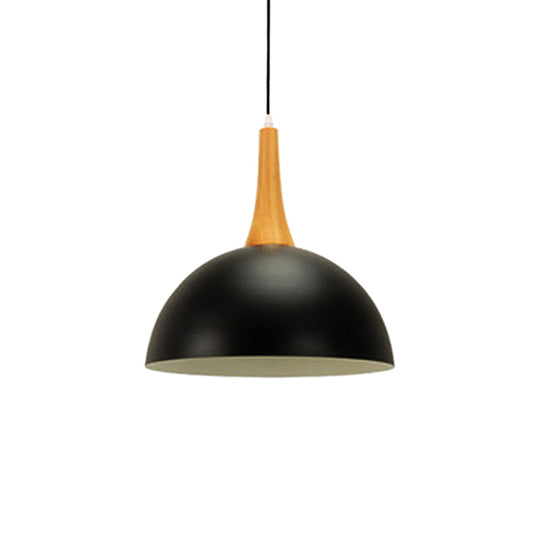 Modern Metal Hanging Lamp: Stylish 1-Light Dome in Black/White - Perfect for Meeting Rooms and Markets
